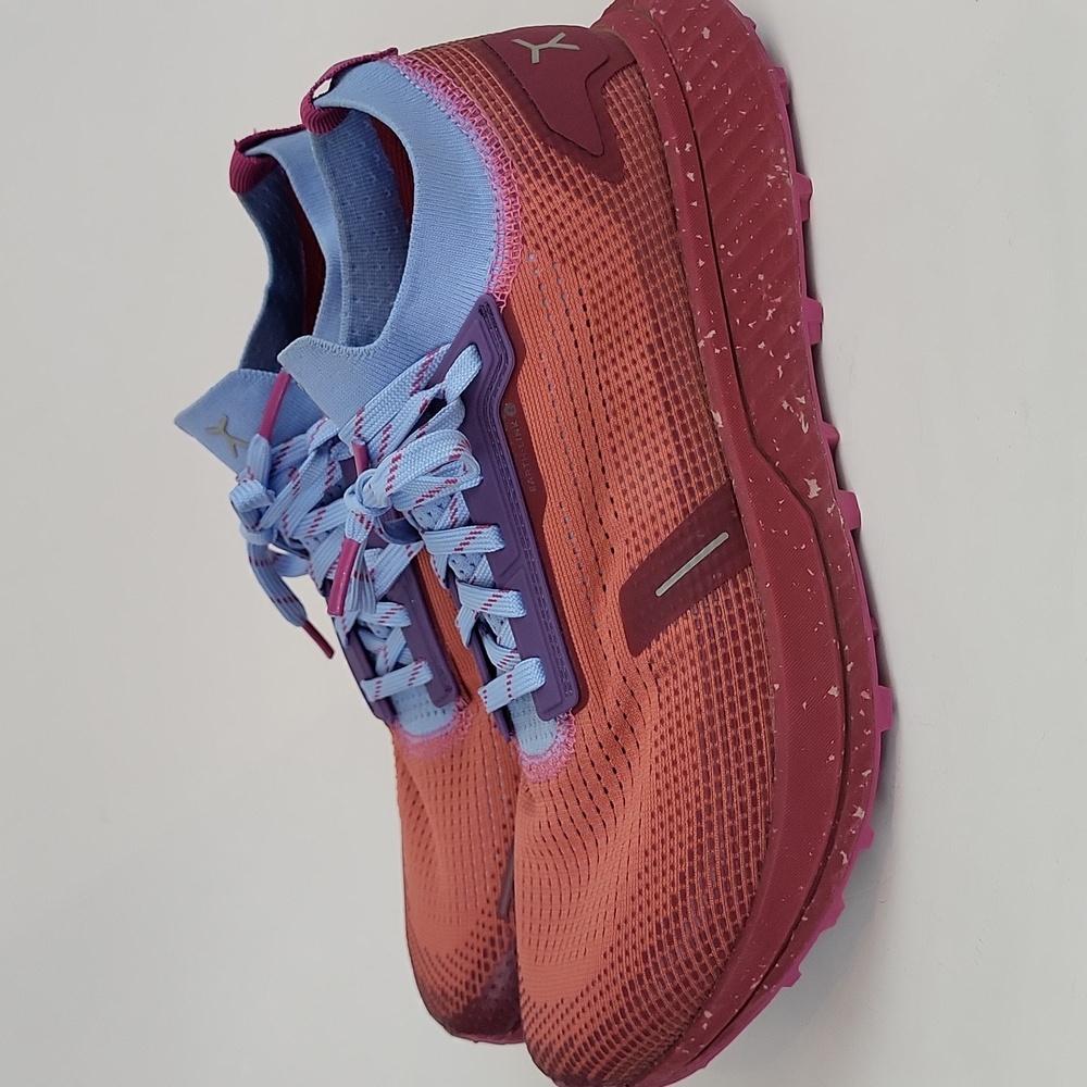 Women's Flux Special Edition Trail Running Shoe - Coral with Light Blue Accent - Picture 2 of 14